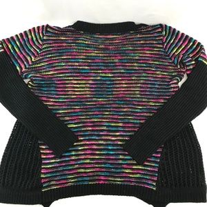 Ya Los Angeles Sweaters - Ya Neon Black Loose Knit Draped Sweater Ya Los Angeles Sweaters - Ya Neon Black Loose Knit Draped Sweater